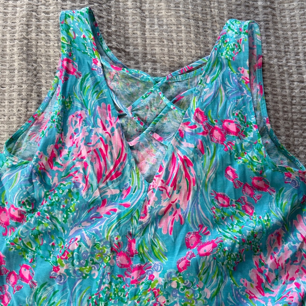 Lilly Pulitzer Pink and Blue Floral Dress - Picture 3 of 4